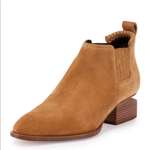 Alexander Wang Kori Suede Lift-Heel ankle Bootie Boots in Sahara Tan Brown 36 6 - Picture 13 of 14